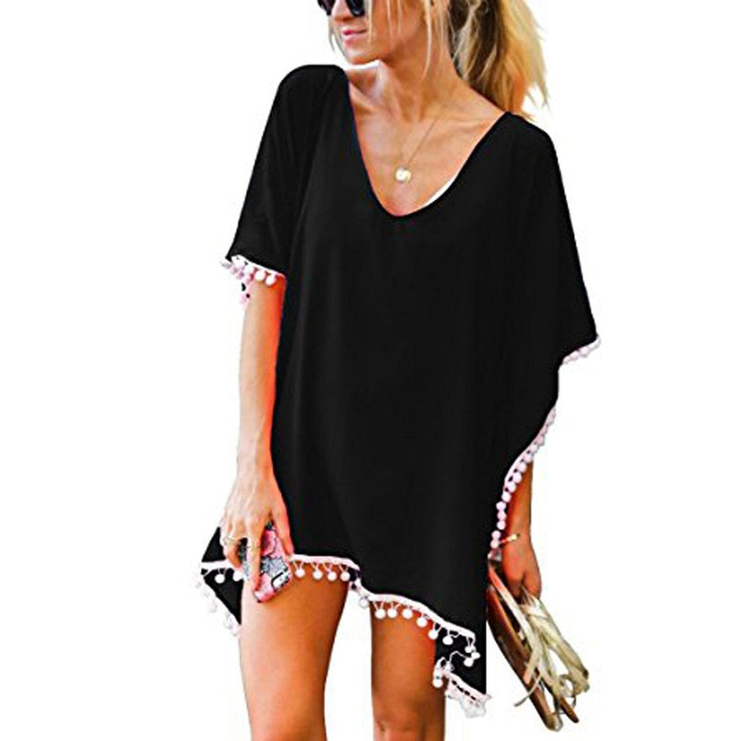 Chiffon Tassel Coverup - Multiple Colors