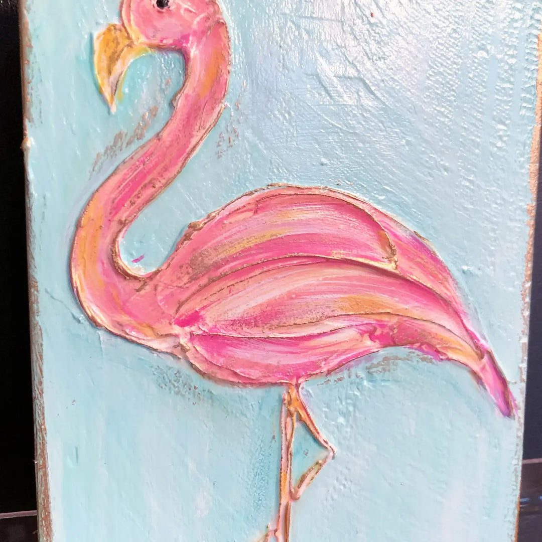 Tropical Pink Flamingo Block