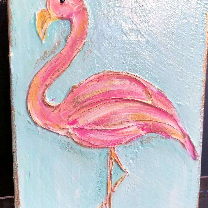 Tropical Pink Flamingo Block