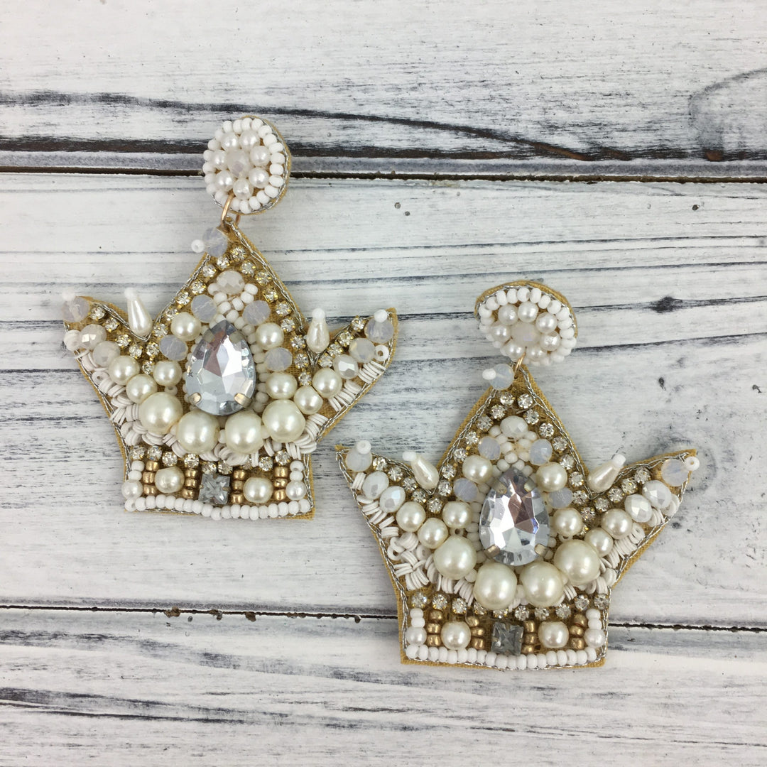 Mardi Gras Crown Earrings