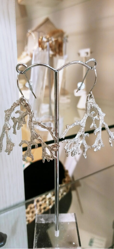 Maurice Milleur Coral Fan Earrings