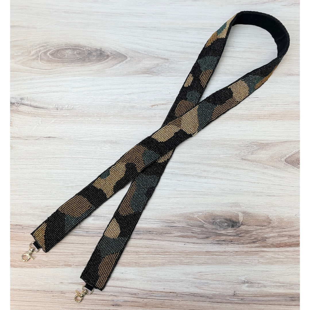 Beaded Camouflage Guitar Strap