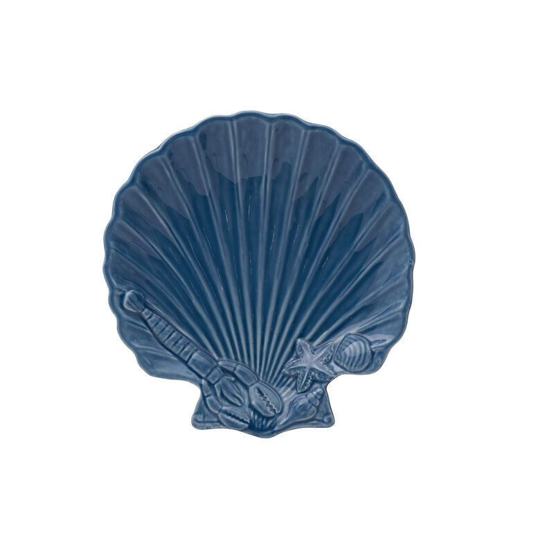 Fitz and Floyd Blue Shell Plate 9.25"