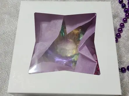 Mardi Gras King Cake Candle with Beads - Large