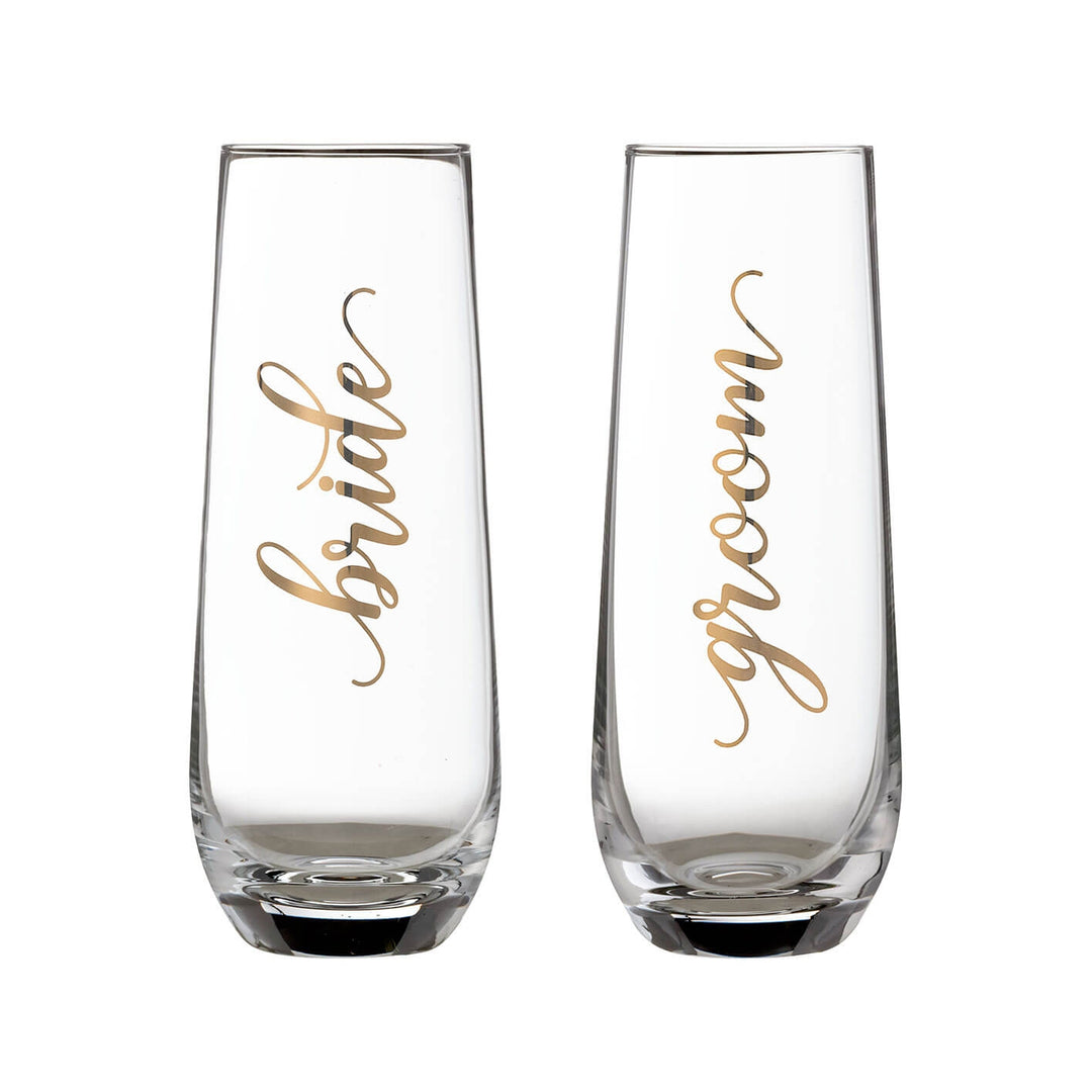 Bride &amp; Groom Champagne Glass Set