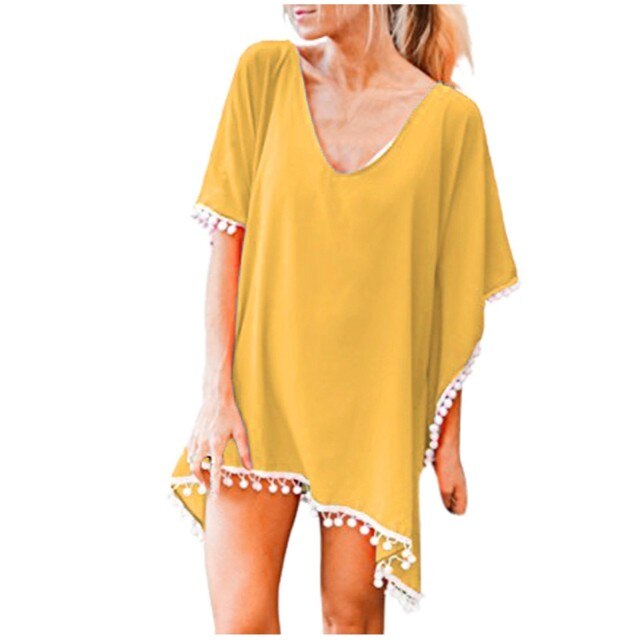 Chiffon Tassel Coverup - Multiple Colors