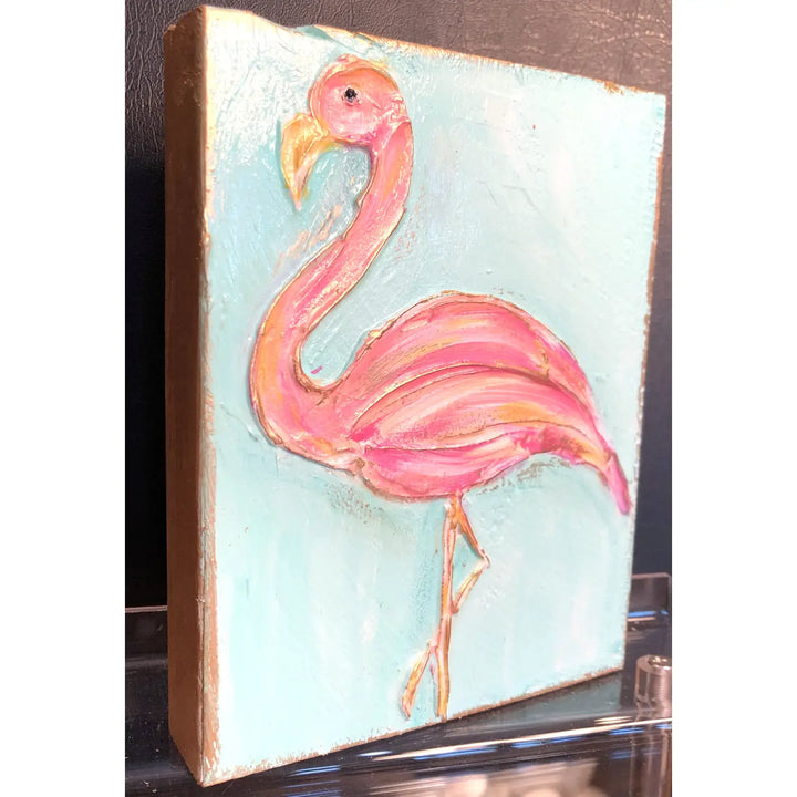 Tropical Pink Flamingo Block
