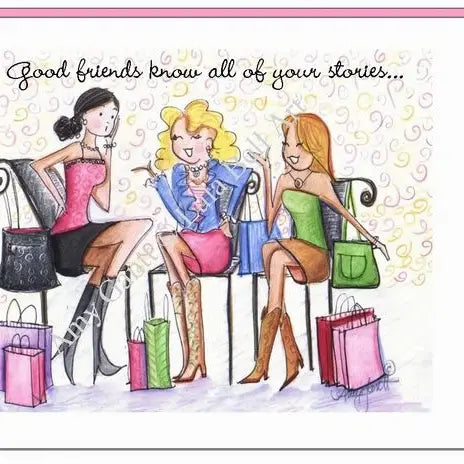 Birthday - Shopping Friends Greeting Card