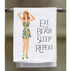 Sassy Girl, Eat Sleep Beach Repeat Kitchen Towel