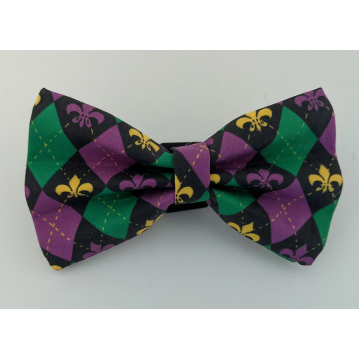Mardi Gras Argyle Bow Tie