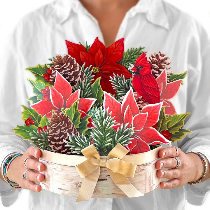 Birch Poinsettia Pop Up Card