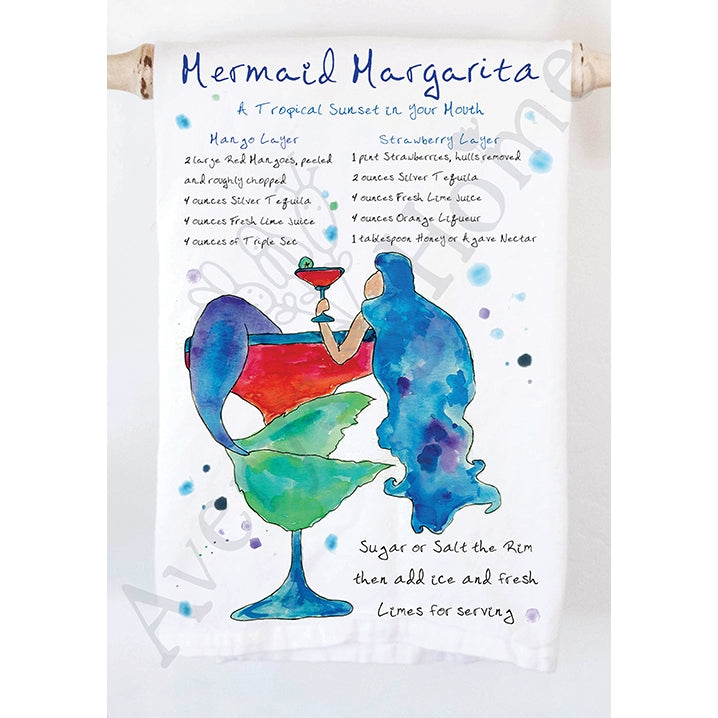 Mermaid Margarita Recipe Kitchen Towel