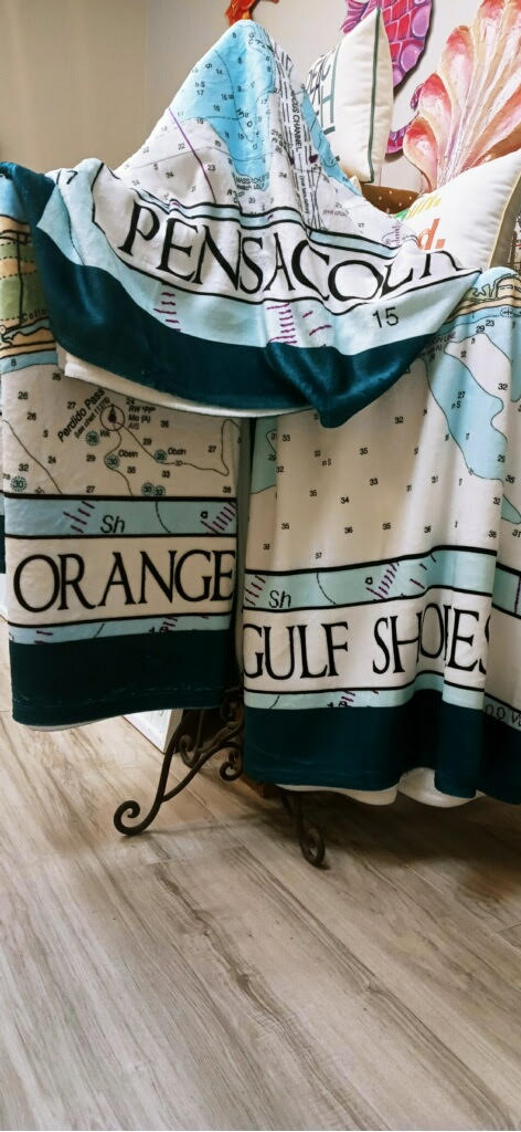 Gulf Shores Nautical Fleece Blanket/Throw