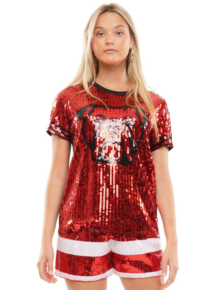 Georgia Bulldogs Sequin Top