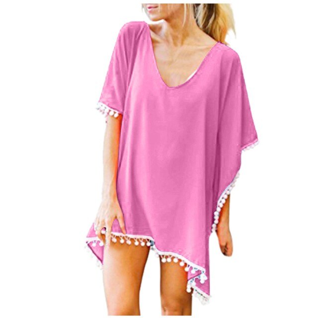 Chiffon Tassel Coverup - Multiple Colors
