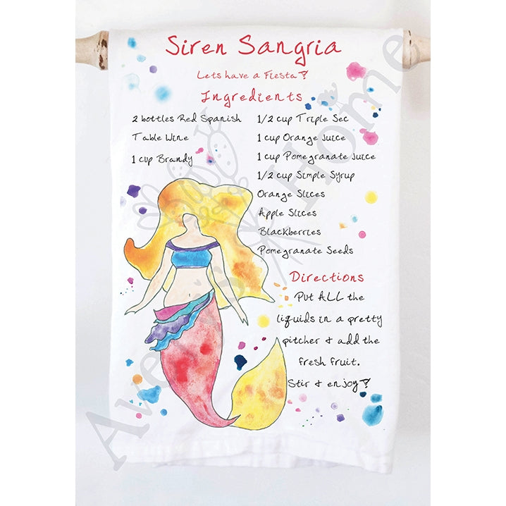 Siren Sangria Recipe Kitchen Towel