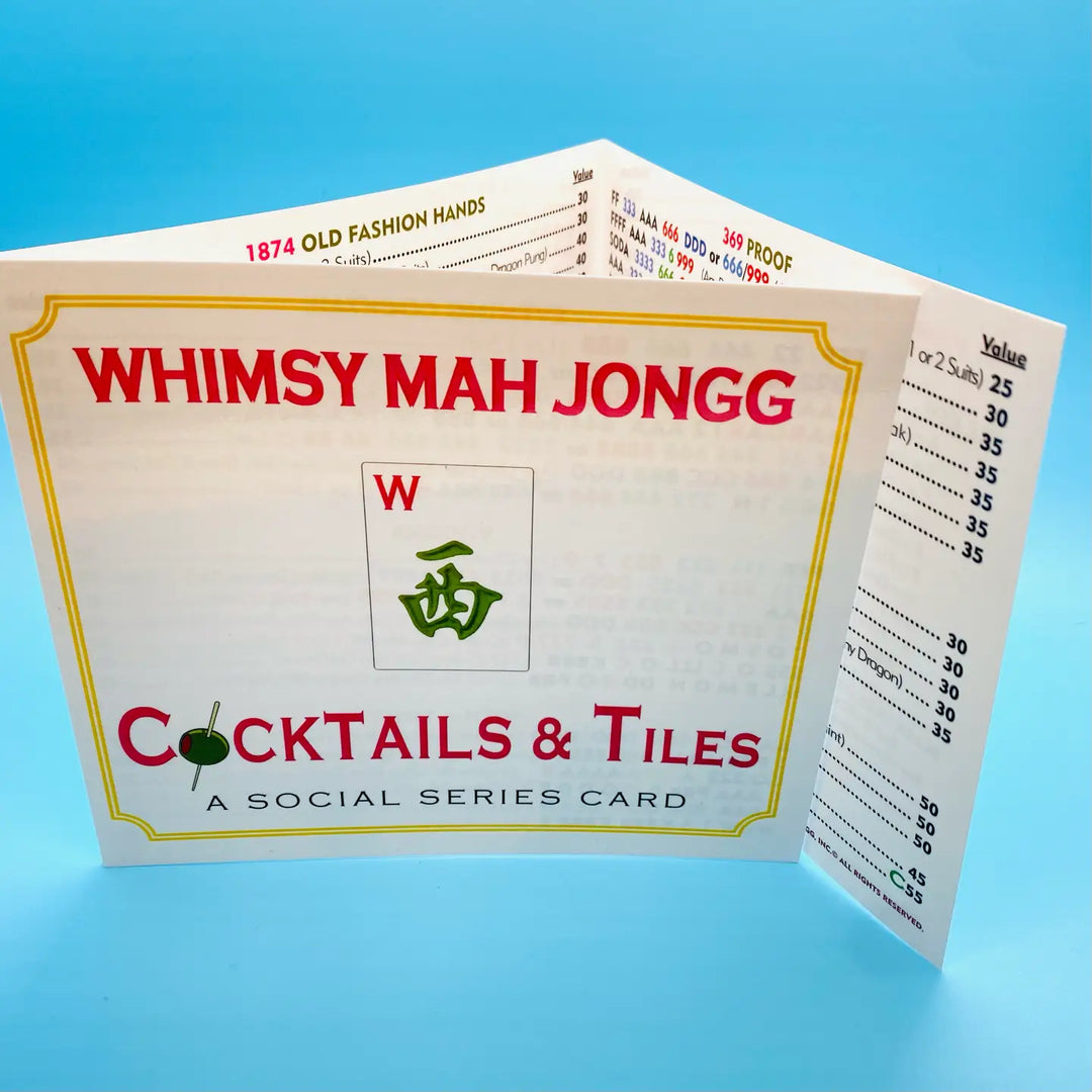 Cocktails &amp; Tiles Whimsy Mah Johngg Set of 4 Cards