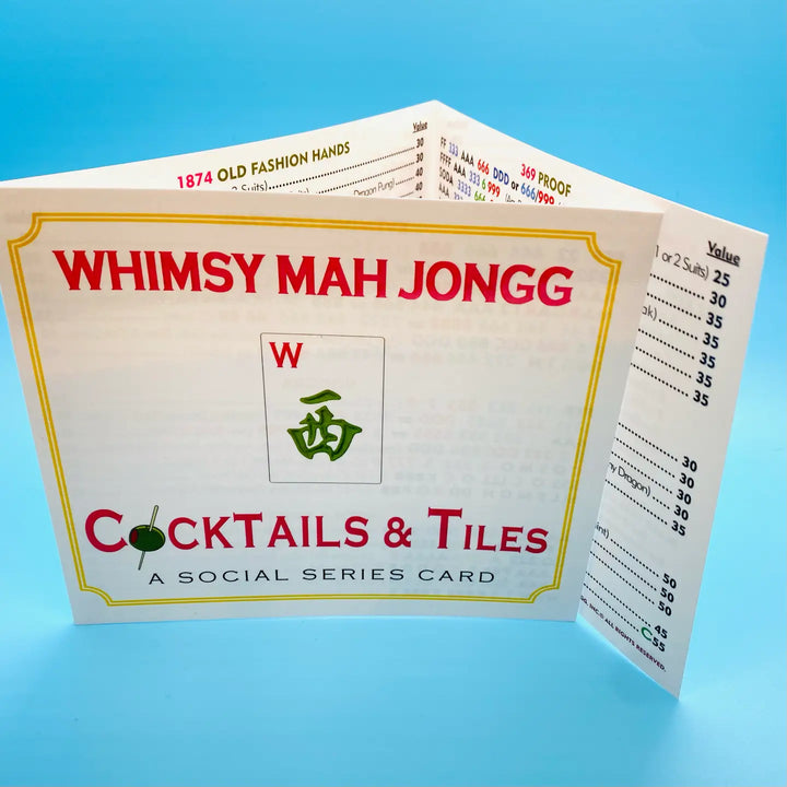 Cocktails &amp; Tiles Whimsy Mah Johngg Set of 4 Cards