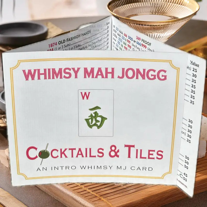 Cocktails &amp; Tiles Whimsy Mah Johngg Set of 4 Cards