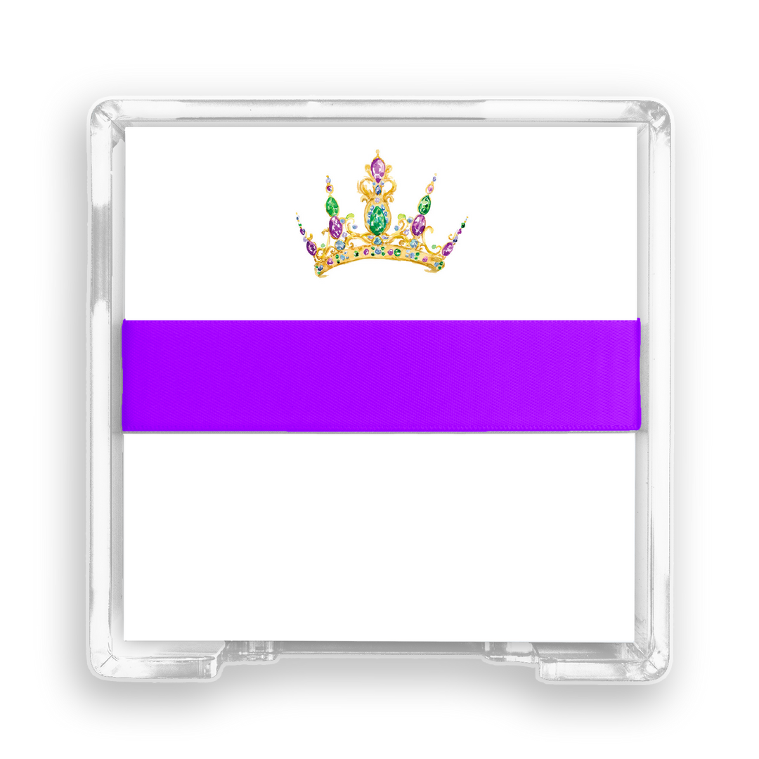 Mardi Gras Queen Crown Square Desk Set