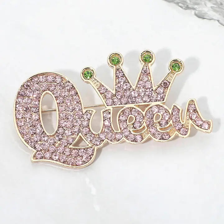 Rhinestone Crown Queen Pin