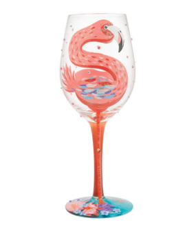 Lolita Fabulous Flamingos Wine Glass