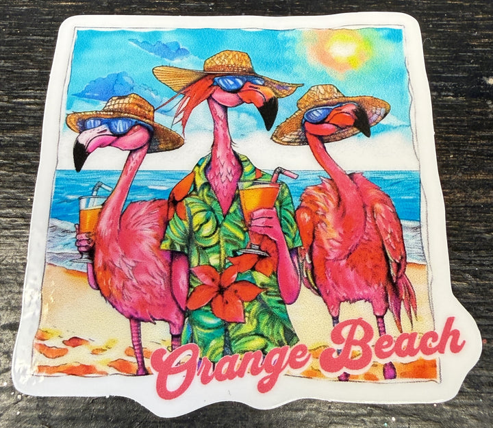 Flocking Flamingos Sticker