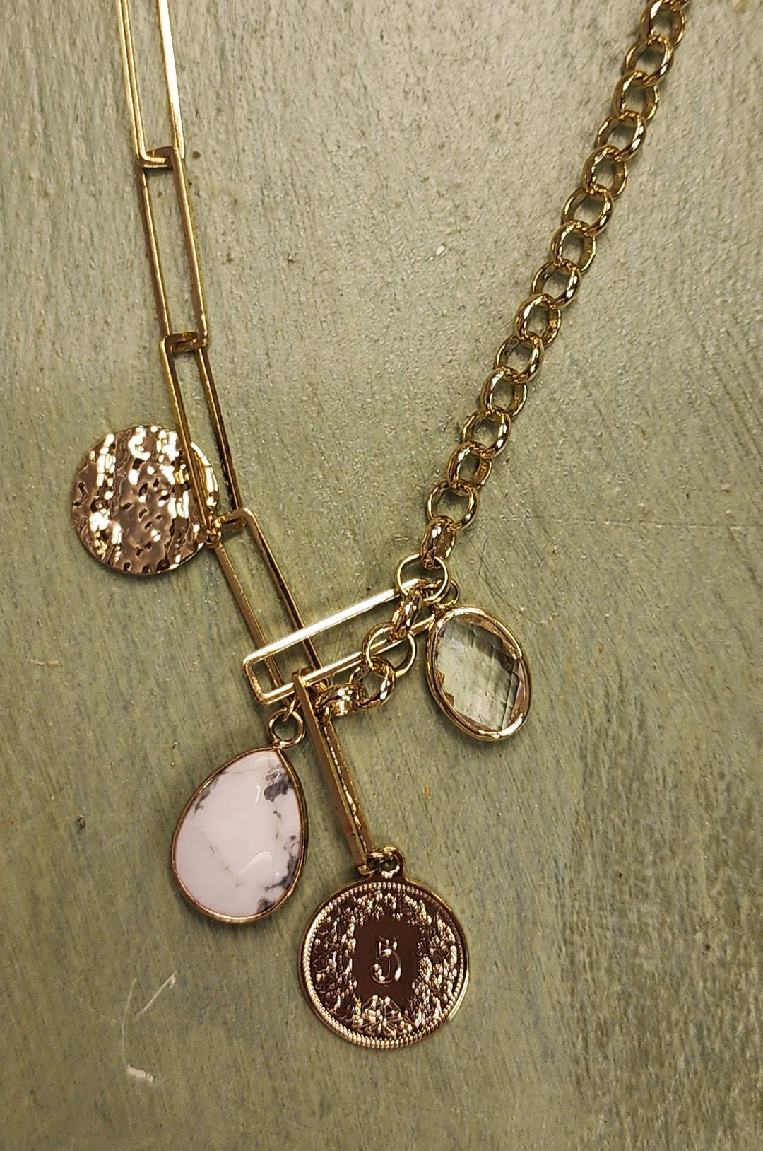 Gold Semi Precious Stone Necklace
