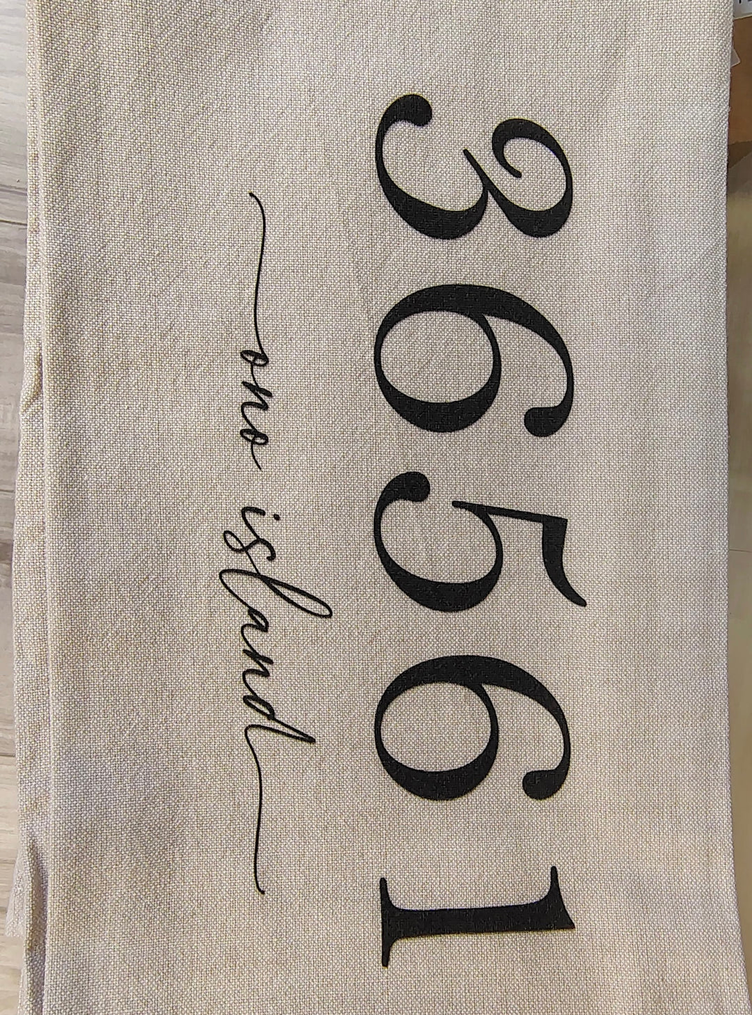Zip Code Custom Tea Towel