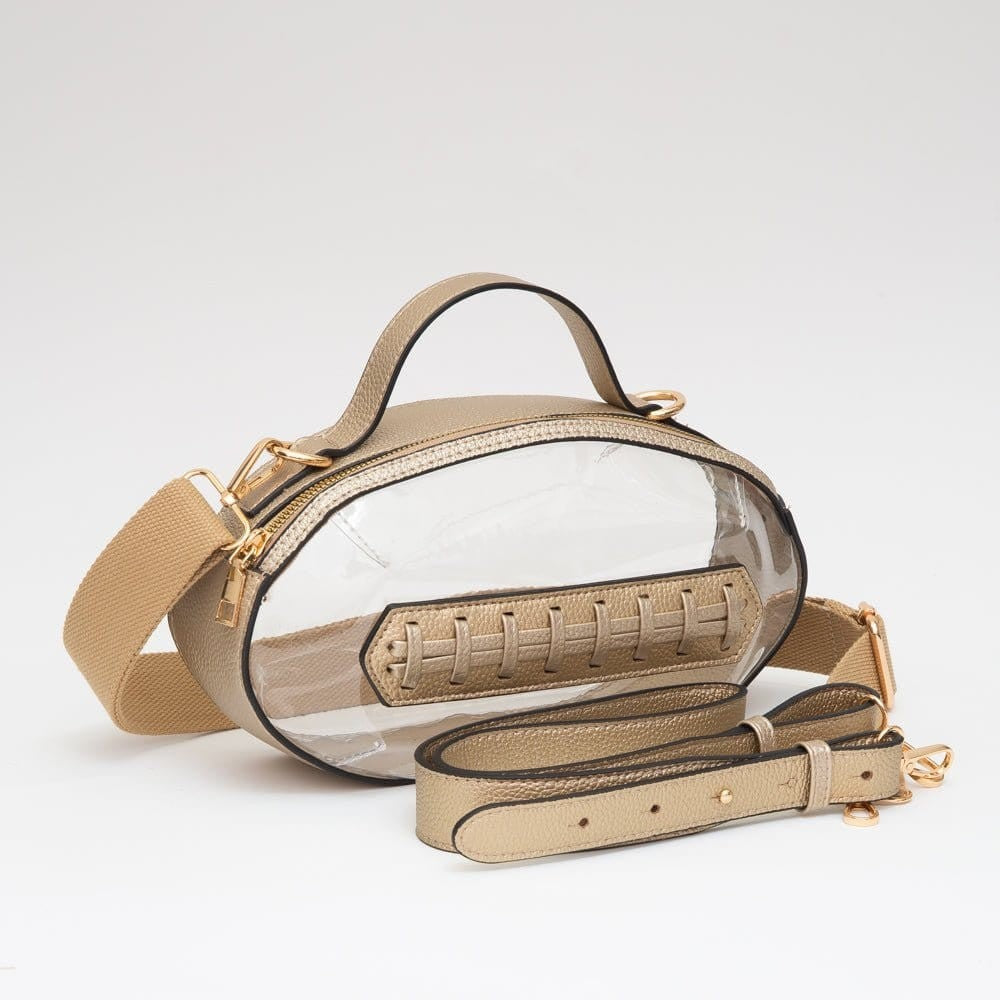 Clear-Football Stitch CrossBody Bag