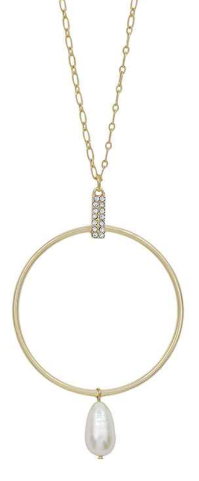 Danika Gold Pearl/Ring Necklace