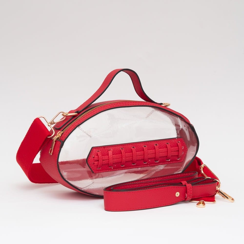 Clear-Football Stitch CrossBody Bag