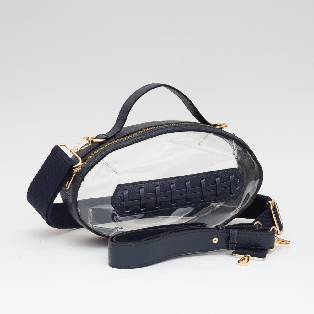 Clear-Football Stitch CrossBody Bag
