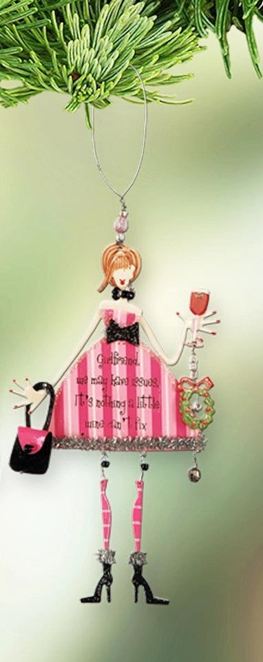 Girl Holiday Metal Ornaments