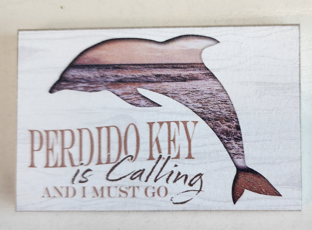 Dolphin Wood Magnet
