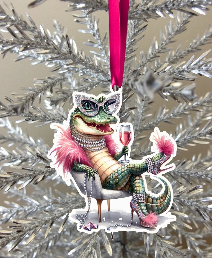Sassy Talkin Pink Boa Ornament Collection