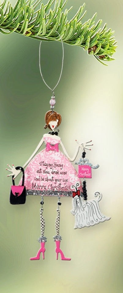 Girl Holiday Metal Ornaments