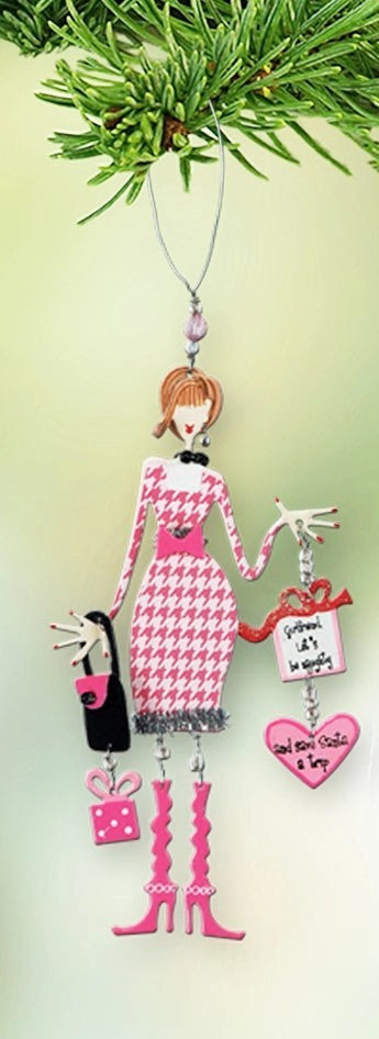 Girl Holiday Metal Ornaments