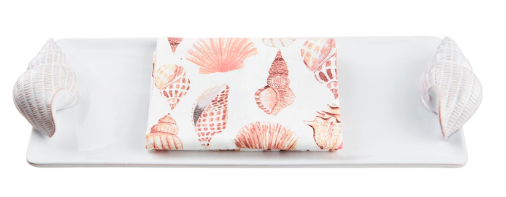 White Shell Handle Hostess Tray