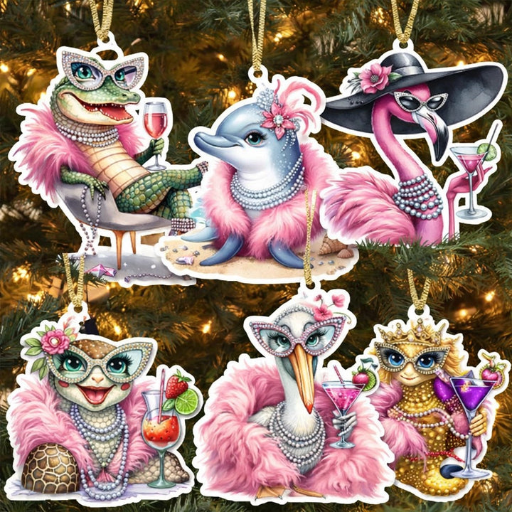 Sassy Talkin Pink Boa Ornament Collection