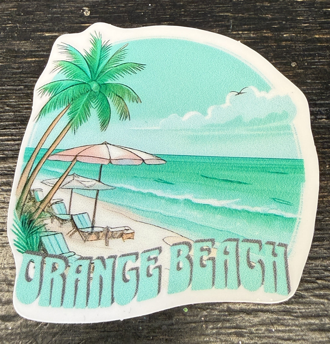 Beach Palm Tree Scene Sticker