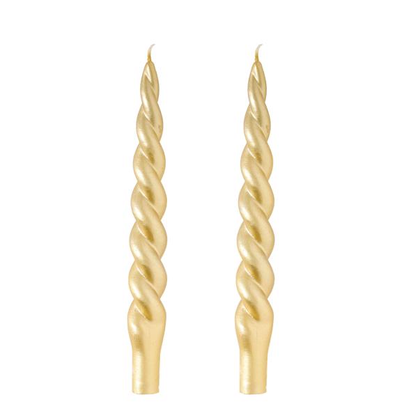 Gold Xmas Taper Candles