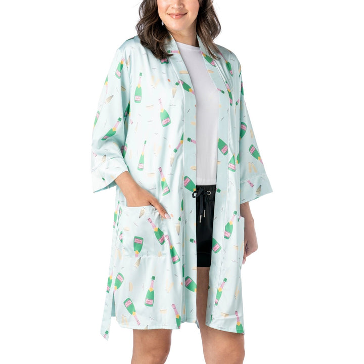 Boots And Bubbles Satin Robe
