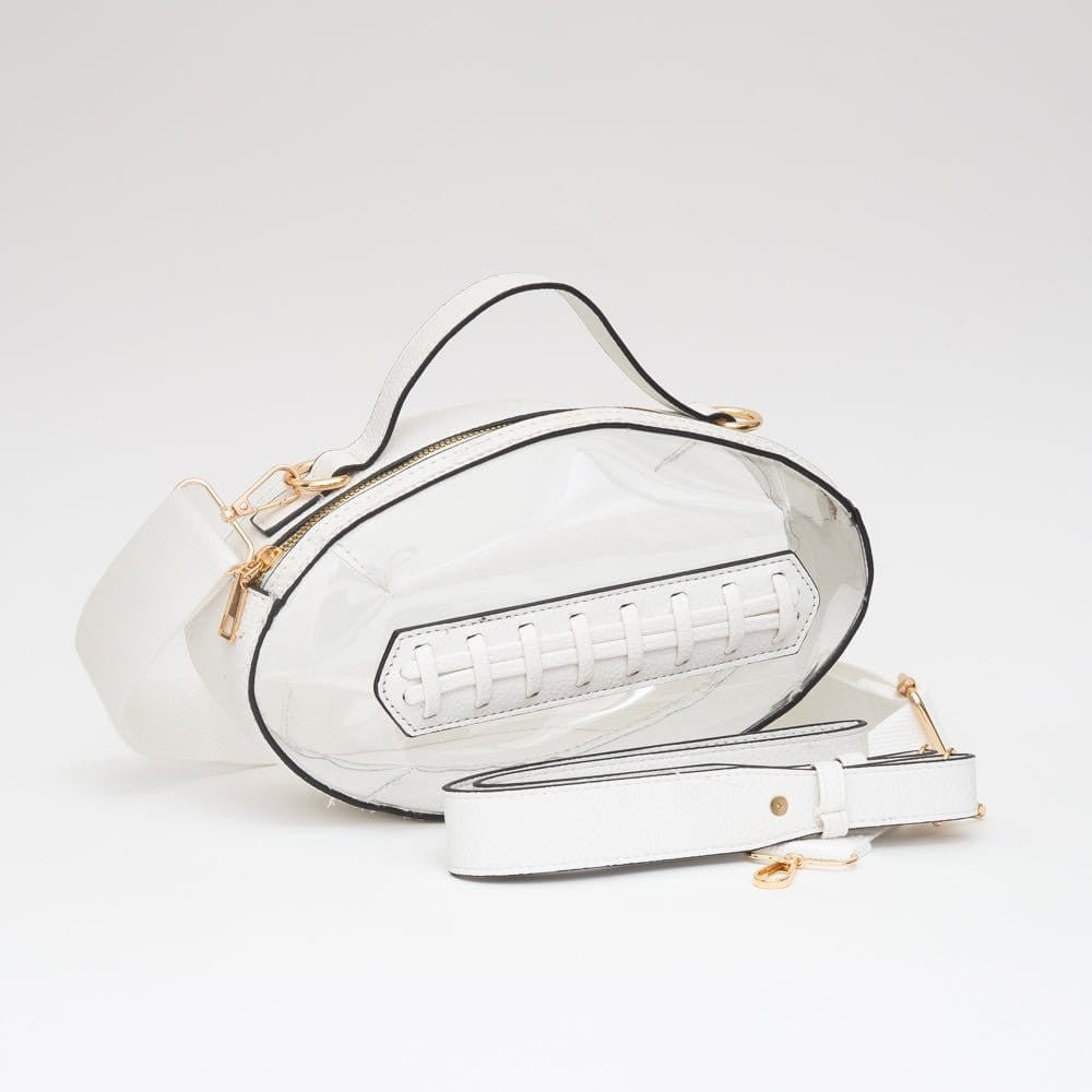 Clear-Football Stitch CrossBody Bag
