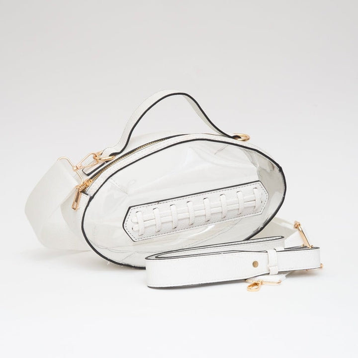 Clear-Football Stitch CrossBody Bag