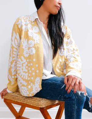 Reversible Suzani Jacket, Wheat