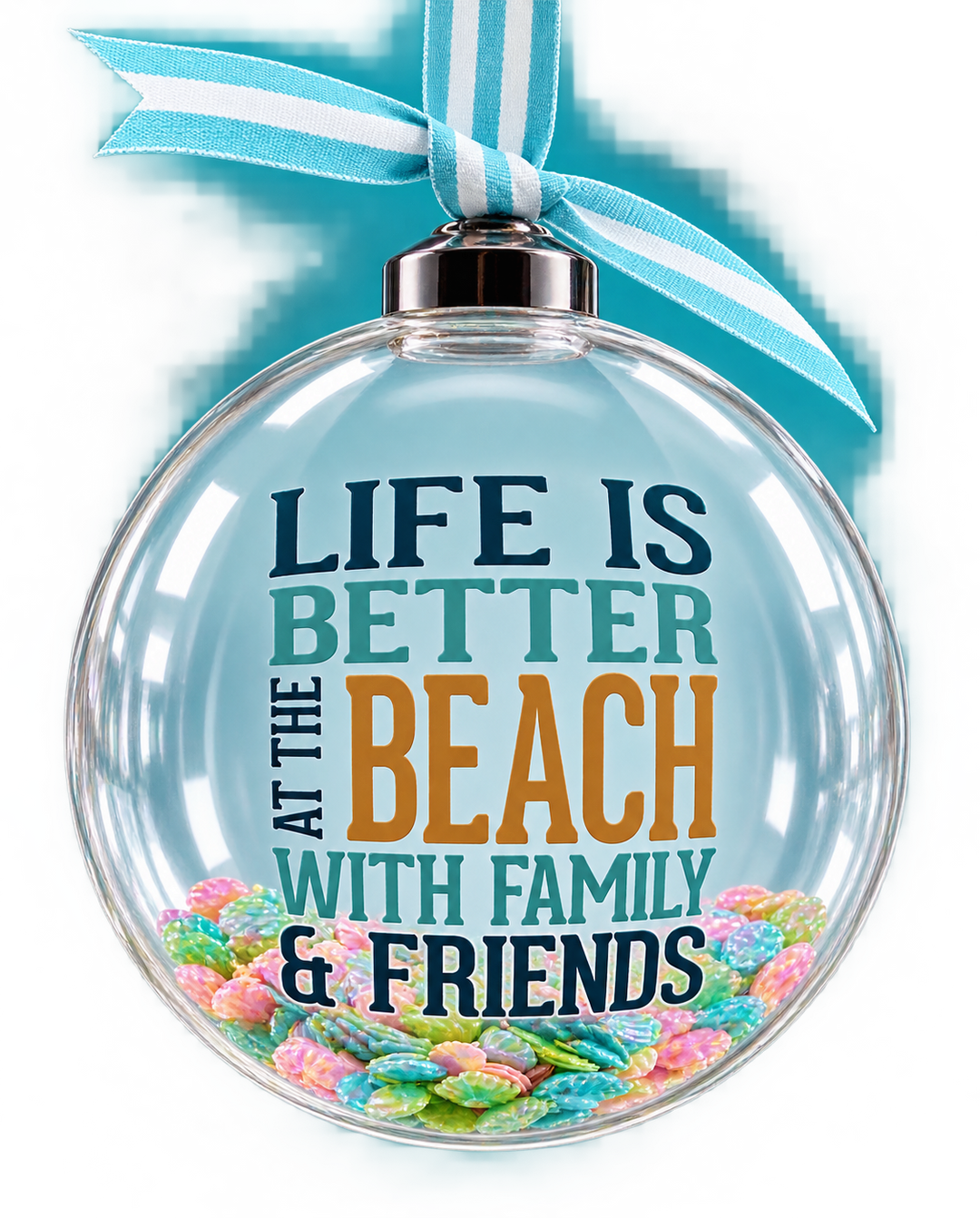 At the Beach Glass Ornament