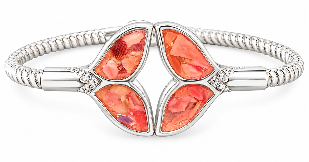 Mermaid Hinge Bracelet, Dune Silver