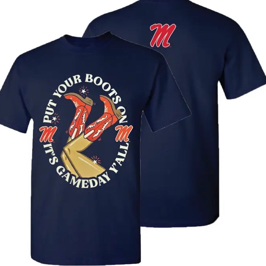 Ole Miss Boots Up Gameday Navy