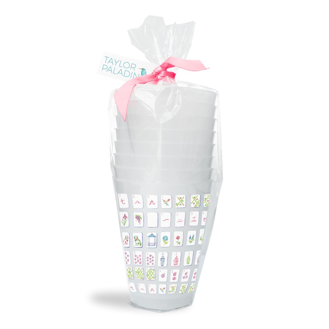 Mahjong Tiles Frosted Cups